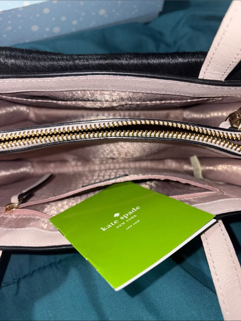 NWOT Kate Spade Zariah Hyde Place Satchel Crossbody mousse frost/calf hair + Dus
